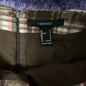 Forever 21 Pink and Brown Plaid Skirt